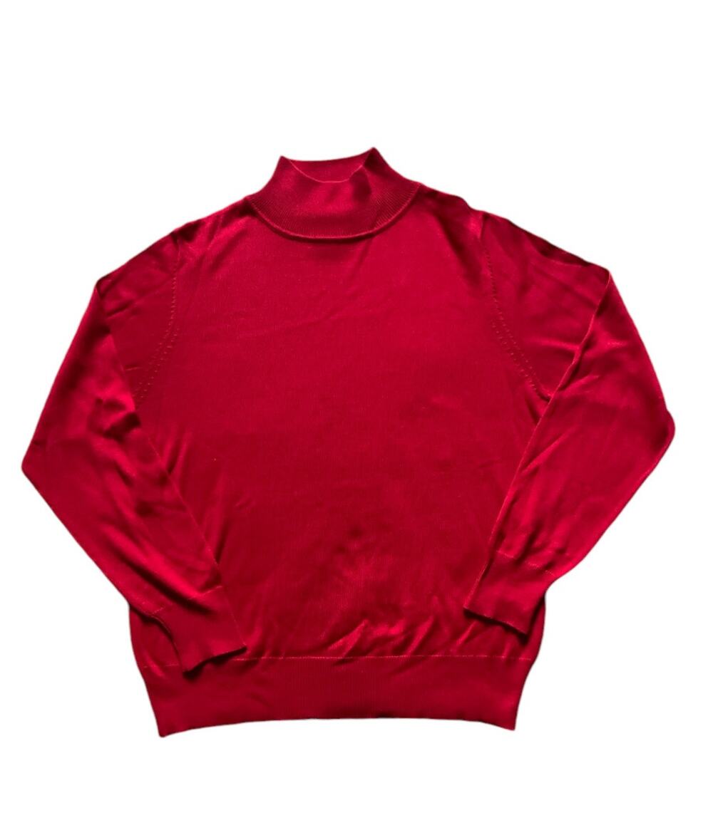 Vintage Red Mock Neck Lightweight Silk Sweater Medium Composition Classic Staple